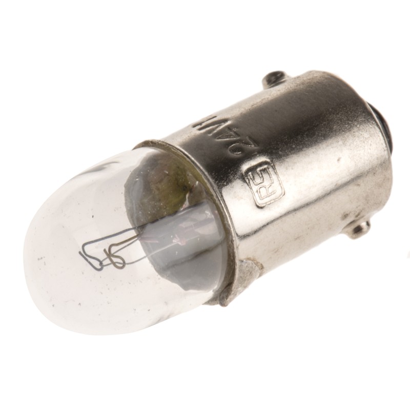 10 pcs - RS PRO BA9s Indicator Light, Clear, 24 V, 50 mA, 10000h