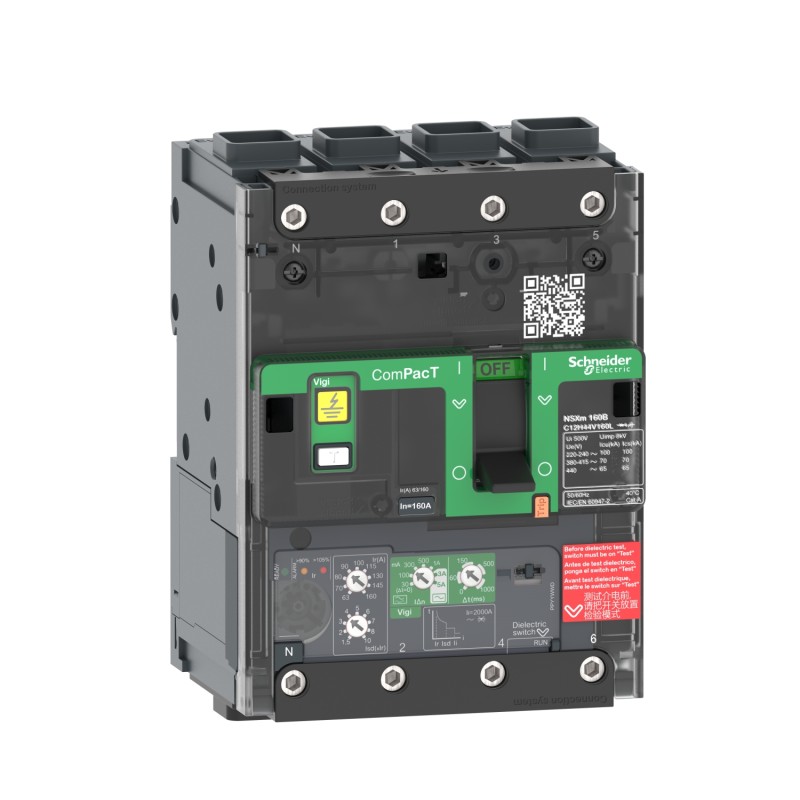 1 pcs - Schneider Electric, ComPacT NSX MCCB 4P 100A, Fixed Mount