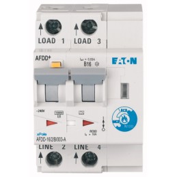 1 pcs - Eaton AFDD, 16A Current Rating, 2P Poles, 30mA Trip Sensitivity, Type B, AFDD+ Range