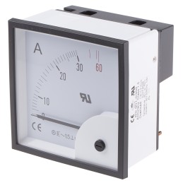 1 pcs - RS PRO Analogue Panel Ammeter 30A AC, 92mm x 92mm, ±1.5 % Moving Iron
