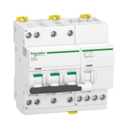 1 pcs - Schneider Electric RCBO, 16A Current Rating, 3P+N Poles, 30mA Trip Sensitivity, Type C, Acti9 Range