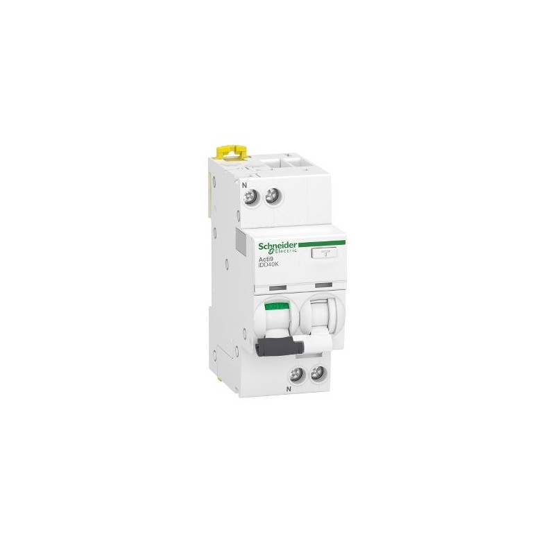1 pcs - Schneider Electric RCBO, 20A Current Rating, 1P+N Poles, 30mA Trip Sensitivity, Type C, Acti9 Range