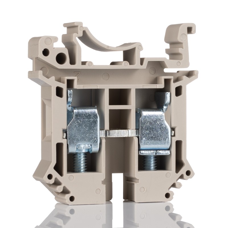 5 pcs - RS PRO Beige DIN Rail Terminal Block, 2.5mm², Screw Termination