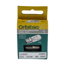 10 pcs - Orbitec E10 Indicator Light, Clear, 48 V, 40 mA, 1000h