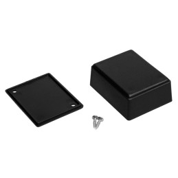 1 pcs - RS PRO Black ABS Enclosure, IP53, IK07, Black Lid, 66 x 49 x 28mm