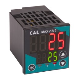 1 pcs - CAL MAXVU16 1/16 DIN PID Temperature Controller, 48 x 48mm 1 Input, 2 Output Relay, SSR, 110 - 240 V ac Supply