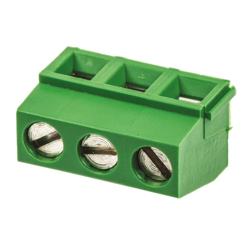 200 pcs - TE Connectivity Buchanan Series PCB Terminal Block, 3-Contact, 5mm Pitch, Through Hole Mount, 1-Row, Screw Terminatio