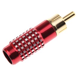 5 pcs - RS PRO Red Cable Mount RCA Plug, Gold