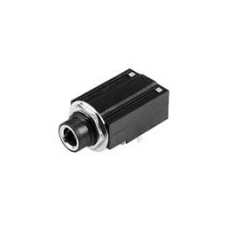 1 pcs : MJ-63012G - Phone Connectors audio jack, 6.35 mm, horizontal, 2 conductor, through hole, 1 switch w/ nut
