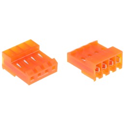 5 pcs - TE Connectivity MTA-156 Series 3.96mm Pitch Right Angle Cable Mount IDC Connector, Socket, 4 Way, 1 Row
