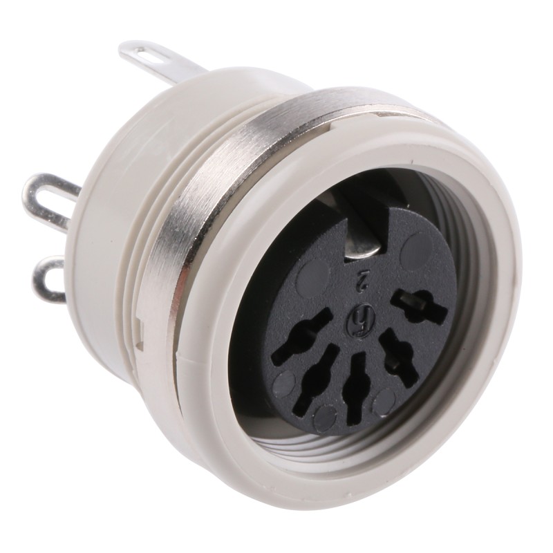 200 pcs - Hirschmann, MAB 5 Pole Din Socket, DIN 41524, 4A, 34 V ac/dc IP30, Screw Lock, Female, Panel Mount