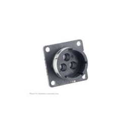 1 pcs : UTGX0142G1P - Standard Circular Connector Square flange receptacle, without backshell, for 3 male contacts, IP68/69K