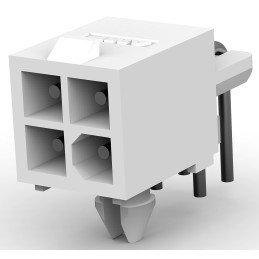 200 pcs - TE Connectivity Mini-Universal MATE-N-LOK Series Right Angle Through Hole PCB Header, 4 Contact(s), 4.14mm Pitch, 2