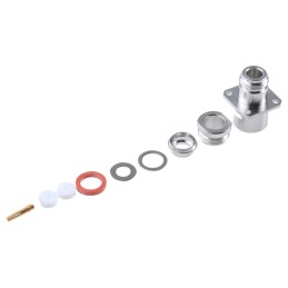 50 pcs - Radiall, jack Panel Mount N Connector, 50Ω, Clamp Termination, Straight Body