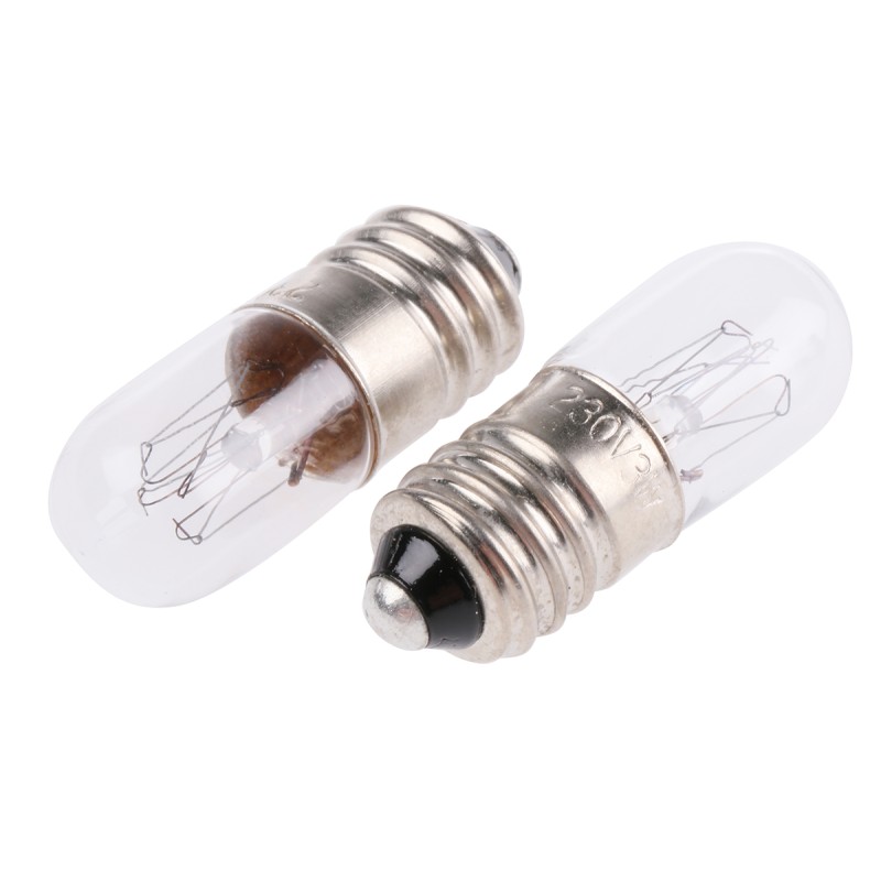 10 pcs - RS PRO E10 Indicator Light, Clear, 230 V, 13 mA, 1000h