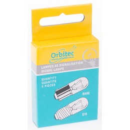 10 pcs - Orbitec BA9s Indicator Light, Clear, 12 V, 250 mA, 1000h