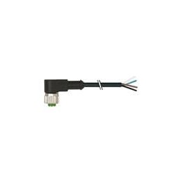 1 pcs : 7000-12341-6140200 - DIN Connectors M12 female 90 with cable, PVC 4x0.34 bk UL/CSA 2m
