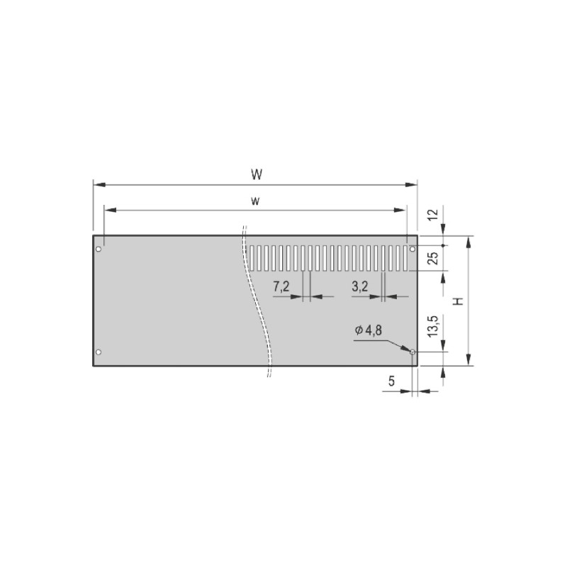 1 pcs - nVent SCHROFF Grey Aluminium Back Plane, 3U, 84HP, 426 x 128.5mm
