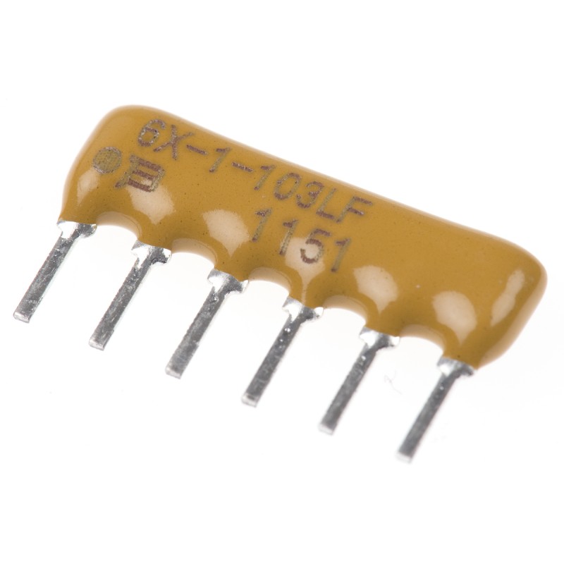 200 pcs - Bourns, 4600X 10kΩ ±2% Bussed Resistor Array, 5 Resistors, 0.75W total, SIP, Through Hole