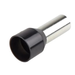 200 pcs - RS PRO Insulated Bootlace Ferrule, 16mm Pin Length, 7.9mm Pin Diameter, 25mm² Wire Size, Black