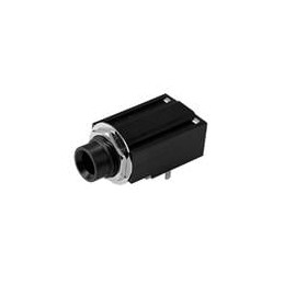 1 pcs : SJ-63043H - Phone Connectors audio jack, 6.35 mm, horizontal, 3 conductor, through hole, 2 switches, w/ nut