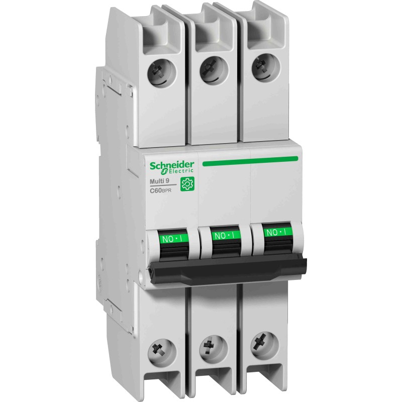 1 pcs - Schneider Electric Multi 9 C60BPR MCB, 3P, 15A Curve D, 10 kA Breaking Capacity