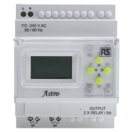 1 pcs - RS PRO Digital DIN Rail Time Switch 110 - 240 V ac, 2-Channel