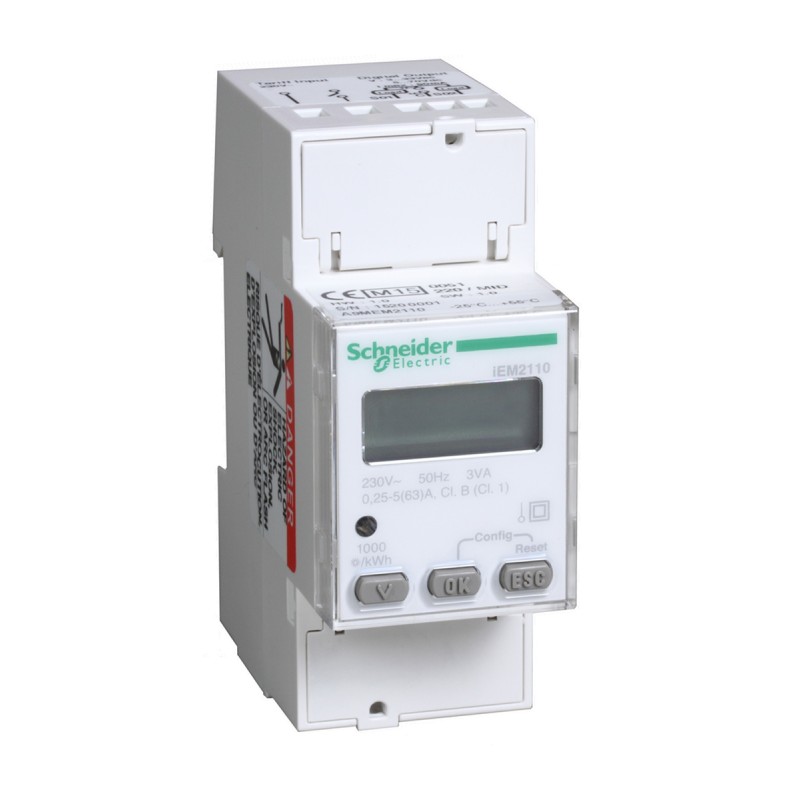 1 pcs - Schneider Electric 1 Phase LCD Energy Meter, Type Electronic