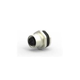 1 pcs : T4131012021-000 - Circular Metric Connectors M12,REAR MOUNT,FEM A,2P,SOLDER WIRE