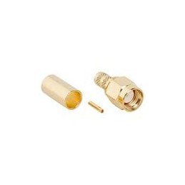 1 pcs : 132113RP - RF Connectors / Coaxial Connectors SMA ST CRMP PLG RG58 LMR 195 GOLD REV PO