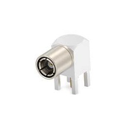 1 pcs : 2466281-1 - RF Connectors / Coaxial Connectors SMB R/A PCB Plug, Thru Hole, Nickel Plated, 50 Ohm