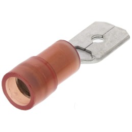 100 pcs - Phoenix Contact C-SCMI Red Insulated Male Spade Connector, Tab, 6.3 x 0.8mm Tab Size, 0.5mm² to 1.5mm²