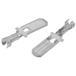 100 pcs - TE Connectivity FASTON .250 Uninsulated Male Spade Connector, Tab, 6 x 0.8mm Tab Size, 0.5mm² to 2.27mm²