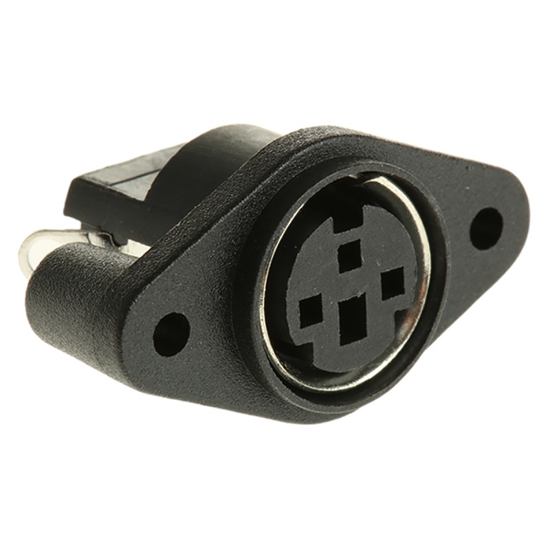 5 pcs - RS PRO 3 Pole Miniature Din Socket, 1A, 100 V ac, Female, Panel Mount