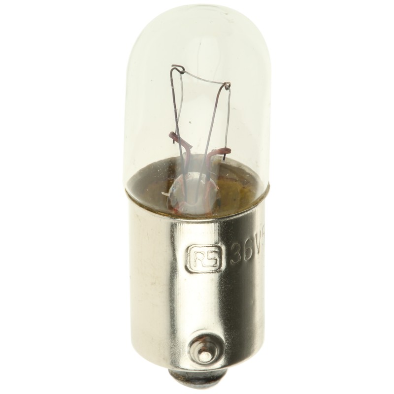 10 pcs - RS PRO BA9s Indicator Light, Clear, 36 V, 56 mA, 5000h