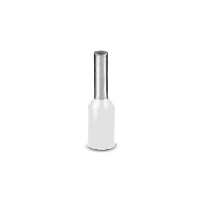 100 pcs - Phoenix Contact, AI0.5 - 6 WH Insulated Bootlace Ferrule Kit, 6mm Pin Length, 1.1mm Pin Diameter, White