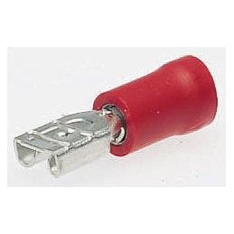 100 pcs - JST FVDDF Red Insulated Female Spade Connector, Receptacle, 4.75 x 1mm Tab Size, 0.25mm² to 1.65mm²