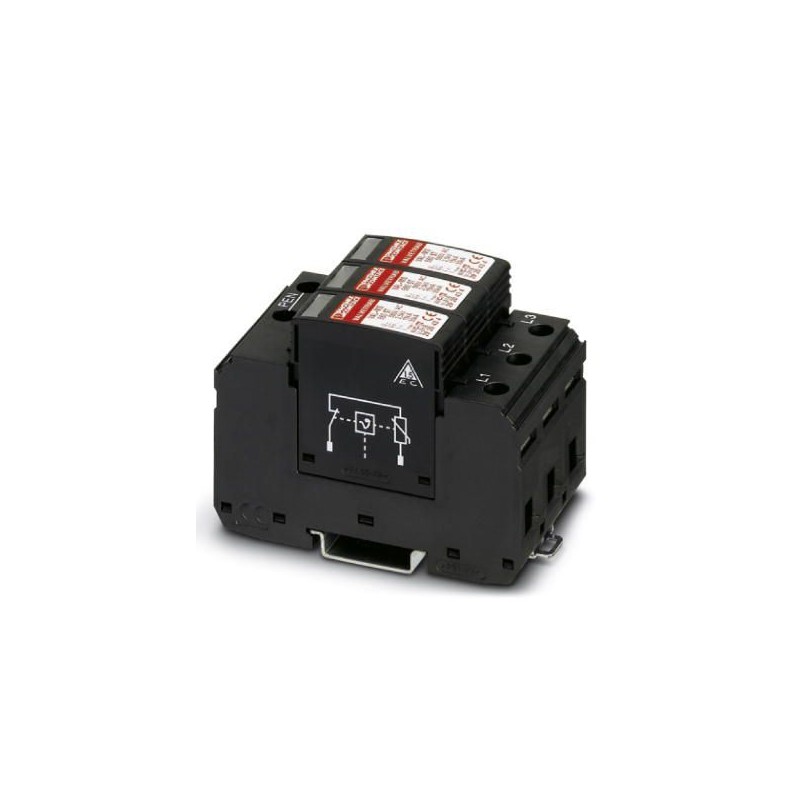 1 pcs - Phoenix Contact Three Phase Surge Arrester, 30kA, 2.5kV, DIN Rail Mount