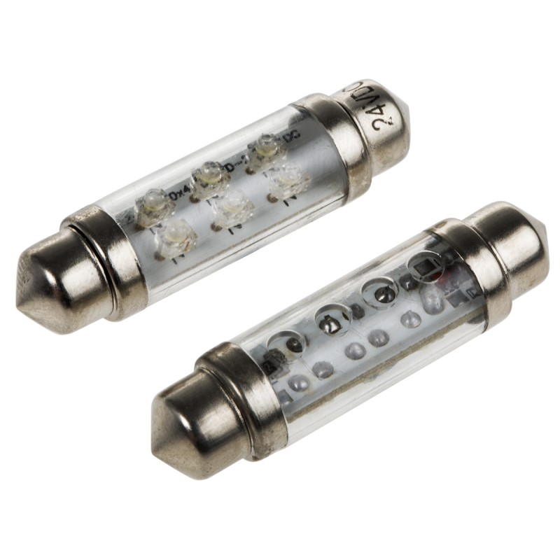 100 pcs - JKL Components LED Car Bulb, White, Festoon shape