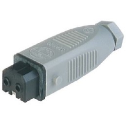 200 pcs - Hirschmann, ST IP54 Black, Grey Cable Mount 2P + E Heavy Duty Power Connector Socket, Rated At 16A, 250 V