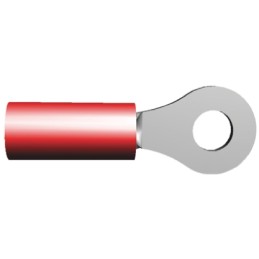 5 pcs - TE Connectivity, PIDG Insulated Ring Terminal, M3.5 Stud Size, 0.26mm² to 1.65mm² Wire Size, Red