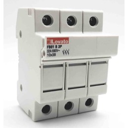 1 pcs - Lovato 32A Rail Mount Fuse Holder, 3P, 690V ac