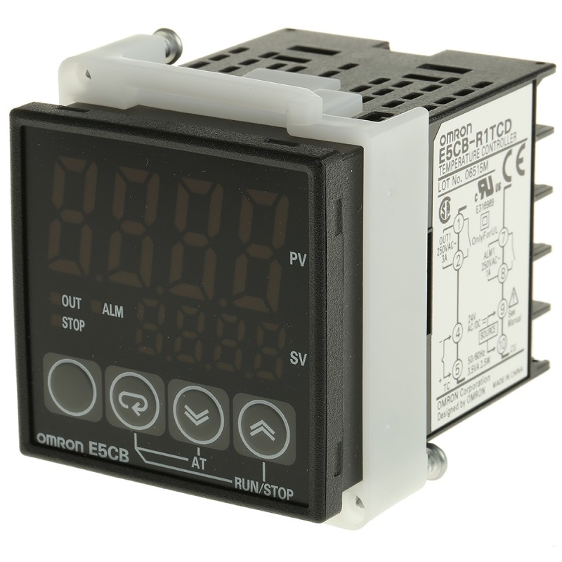 1 pcs - Omron E5CB PID Temperature Controller, 48 x 48mm, 1 Output Relay, 24 V ac/dc Supply Voltage ON/OFF