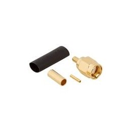 1 pcs : 132114RP - RF Connectors / Coaxial Connectors SMA ST CRMP PLG RG 174/316 GOLD REV POL