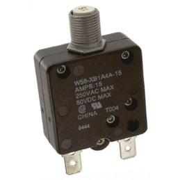 1 pcs - TE Connectivity Thermal Circuit Breaker - W58 Single Pole 50 V dc, 250V ac Voltage Rating, 15A Current Rating