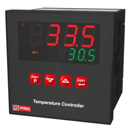 1 pcs - RS PRO Panel Mount PID Temperature Controller, 96 x 96mm 2 Input, 3 Output Relay, SSR, 100 - 240 V Supply