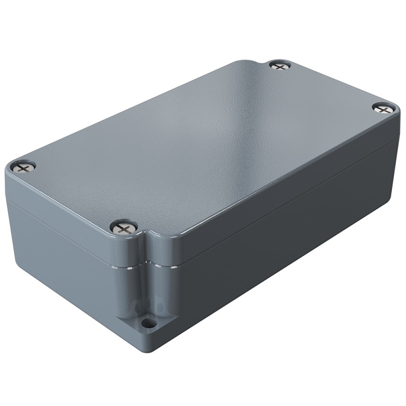 1 pcs - Rose Aluminium Standard Series Grey Die Cast Aluminium Enclosure, IP66, IK09, Grey Lid, 115 x 64 x 34mm