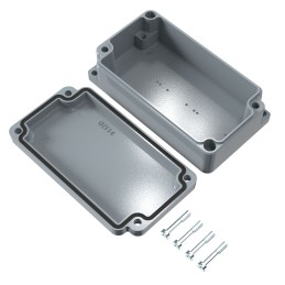 1 pcs - Rose Aluminium Standard Series Grey Die Cast Aluminium Enclosure, IP66, IK09, Grey Lid, 115 x 64 x 34mm