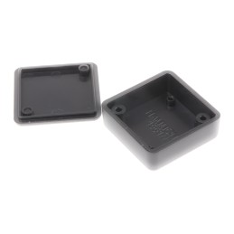 1 pcs - Hammond 1551 Series Black ABS Enclosure, IP54, Black Lid, 35 x 35 x 15mm
