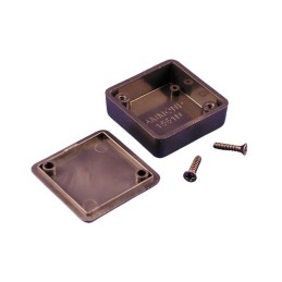 1 pcs - Hammond 1551 Series Black ABS Enclosure, IP54, Black Lid, 35 x 35 x 15mm